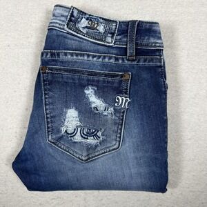 Miss Me Jeans Signature Ankle Skinny Womens 28 Medium Wash Distressed Stretch